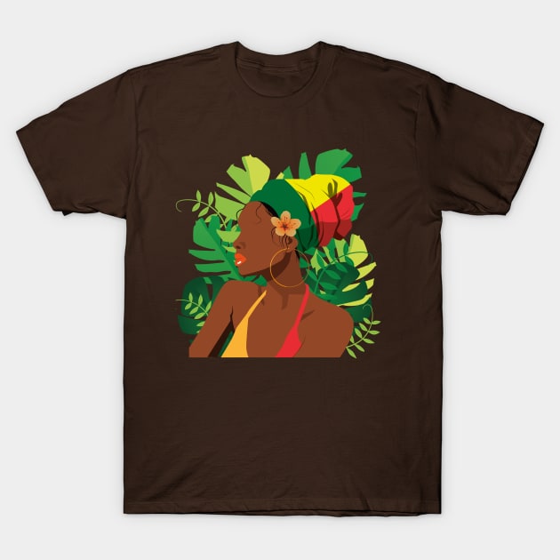 afro american woman T-Shirt by HarlinDesign